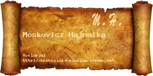Moskovicz Hajnalka névjegykártya